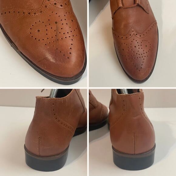 Dr Scholl’s Wingtip Oxford Ankle Bootie Genuine Leather Women's sz 11 Tan - Picture 15 of 15